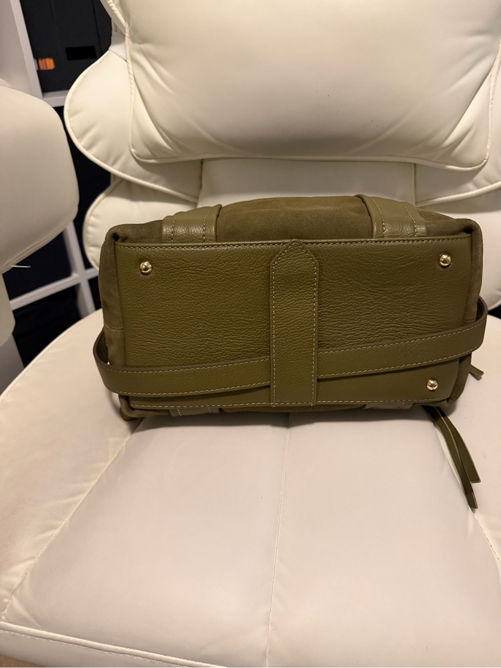 Aimee Kestenberg Olive Green Suede Satchel - Picture 5 of 7